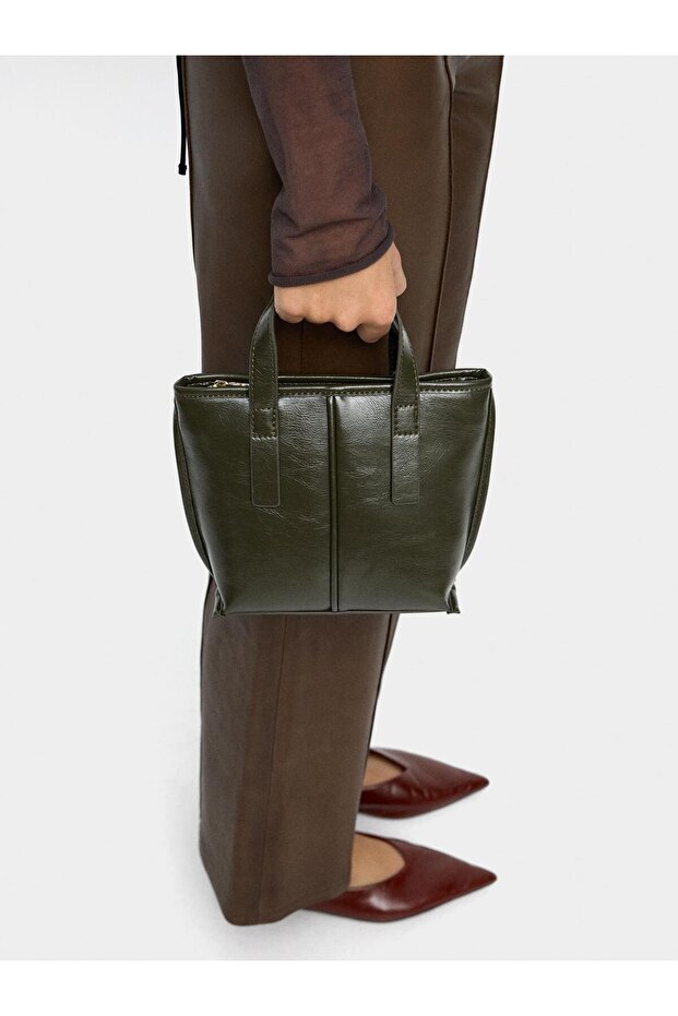 Çapraz Askılı Tote Çanta - 1