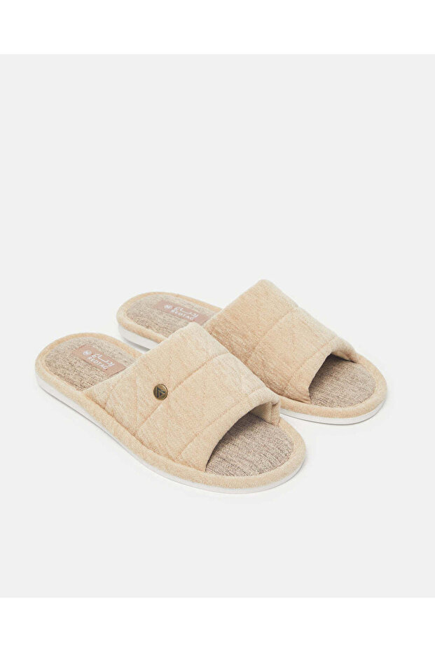 نعال رجالية سادة باللون البيج - 2