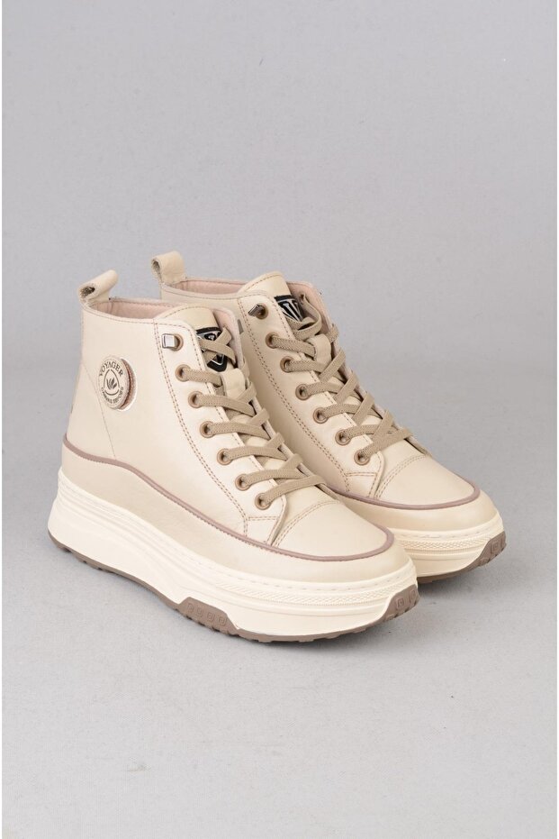 Select B020 Genuine Leather Casual Women's Boots Beige