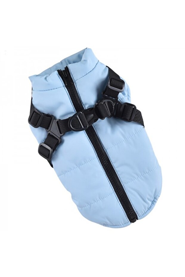 Hong Pet Chest Strap Cotton Coat - Blue Small