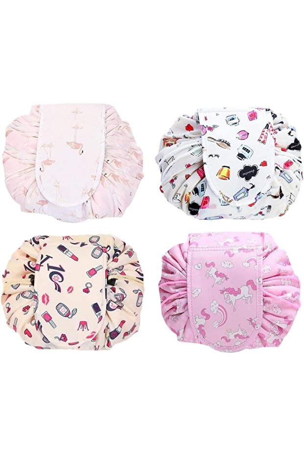 Drawstring Makeup Bag Waterproof Large Cosmetic Toiletry Organizer BAG001(4 pack)