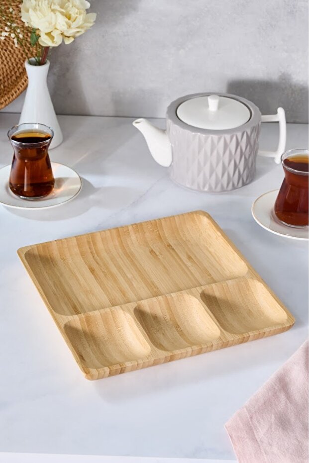 حامل عرض من الخيزران بأربعة أقسام - 2