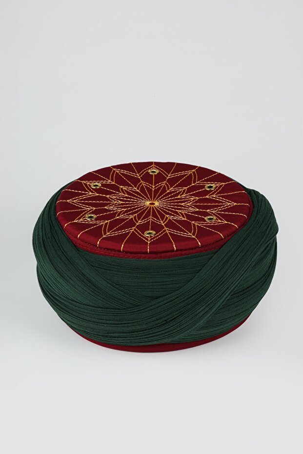 Student Yellow - Green Fabric - Burgundy Headscarf - Cross Weave - Bird's Eye - 7 Meters
