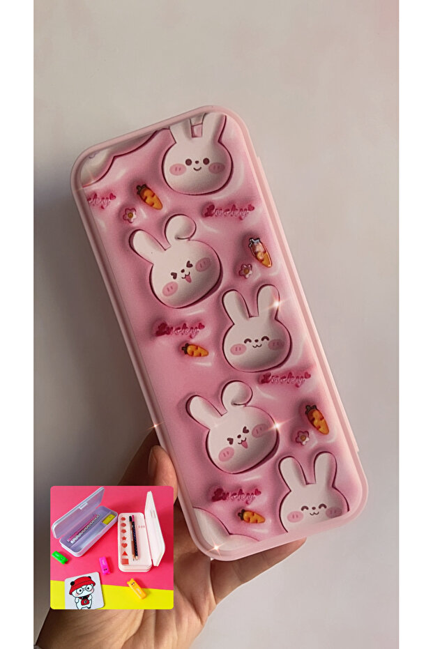 Kawaii Cinnamoroll Rabbit Carrot 2-Compartment Pencil Holder Pencil Case School Office Necessities Gift