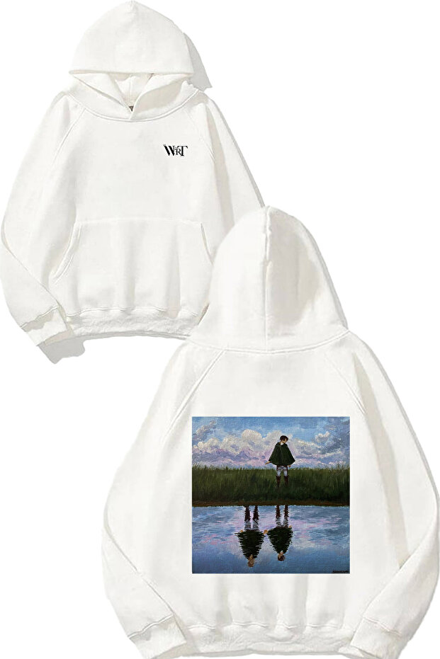 Attack on Titan Levi Erwin1 Design Back Printed White Hooded Sweatshirt
