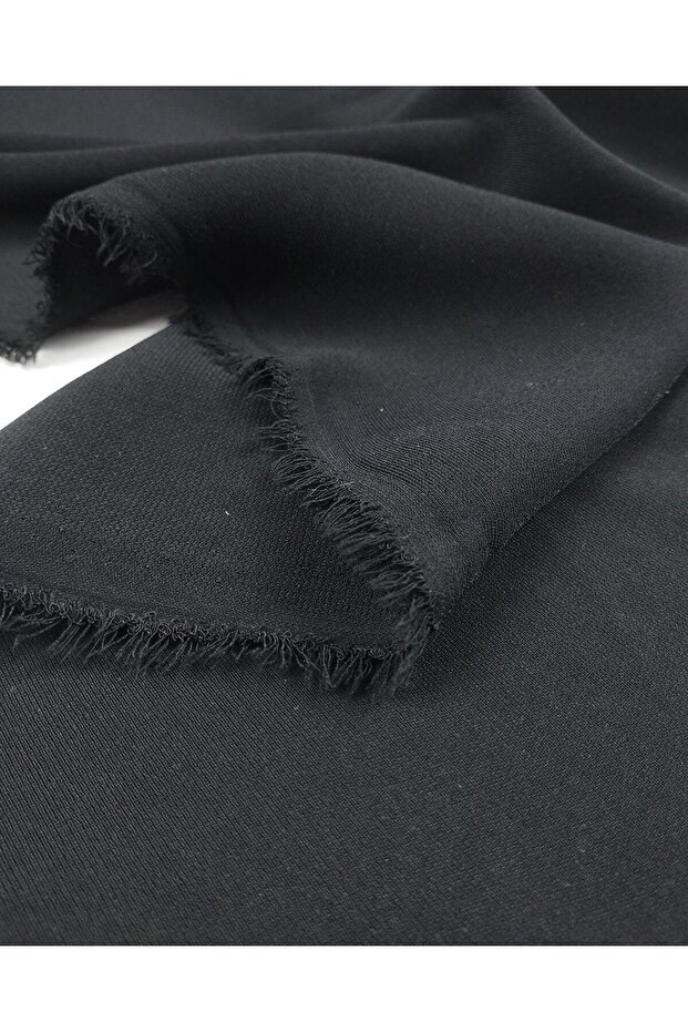 Crepe Fabric in Jet Black Color (Width 135 cm X Length 360 cm)