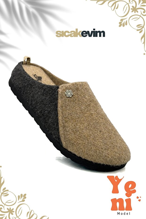 Women's house slippers - mink black warm house slippers with poly base lightweight sole