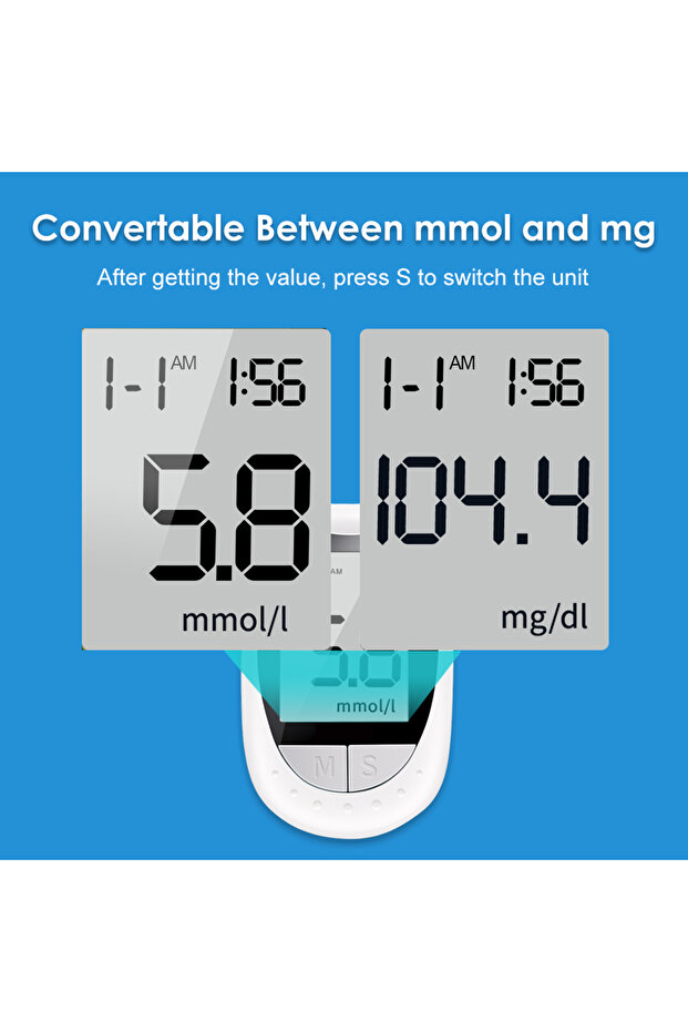 IVD KH100 Glucometer Set, with 50 Tests and 50 Needles, Instant mg/dL, Code Free - 5