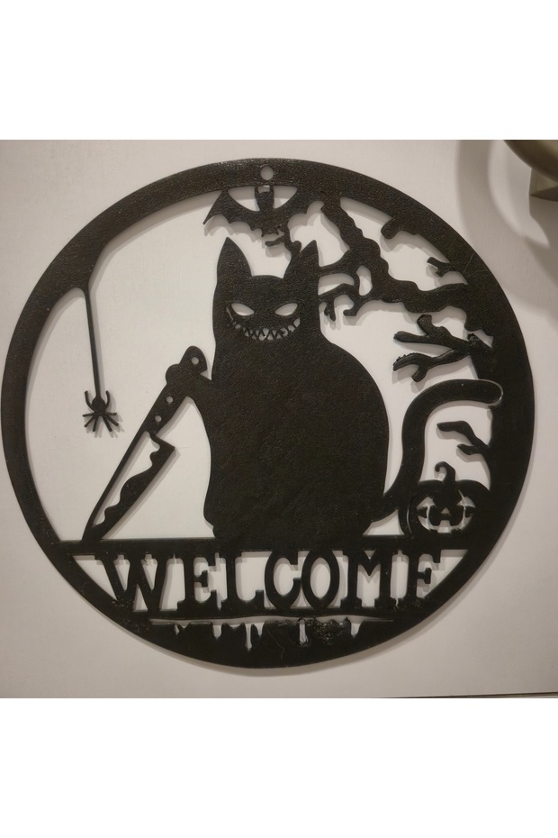 Kedi Figürlü Welcome Kapı Süsü - 4