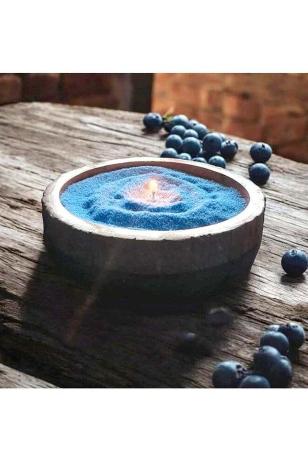 Pearled Candle Wax Sand With 20 Eco Wicks - Blue