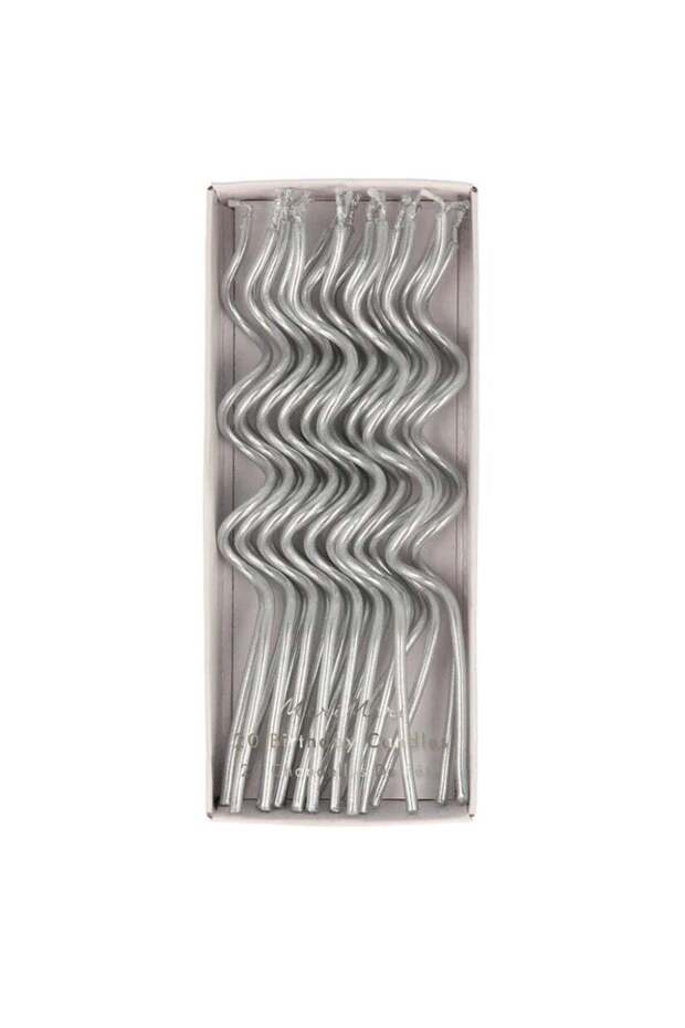 Silver Swirly Candles