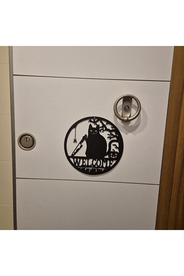 Kedi Figürlü Welcome Kapı Süsü - 3
