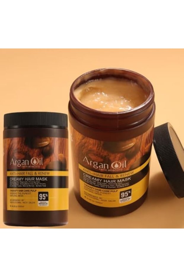 Moroccan Argan Oil Hair Mask, Anti-Hair Fall Creamy Treatment, Sulfate-Free,1000ml