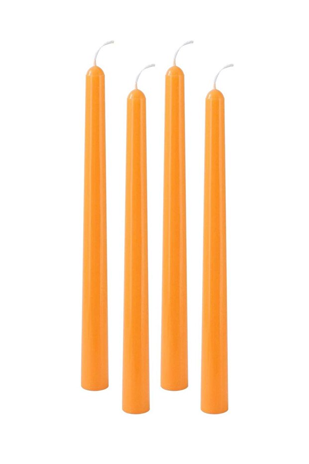 10 Inch Orange-yellow Taper Candles, 4 Packs Unscented Candlesticks for Dinner, Wedding, Valentine’