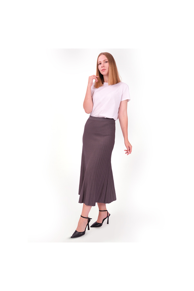 Kadın pliseli triko etek - 3