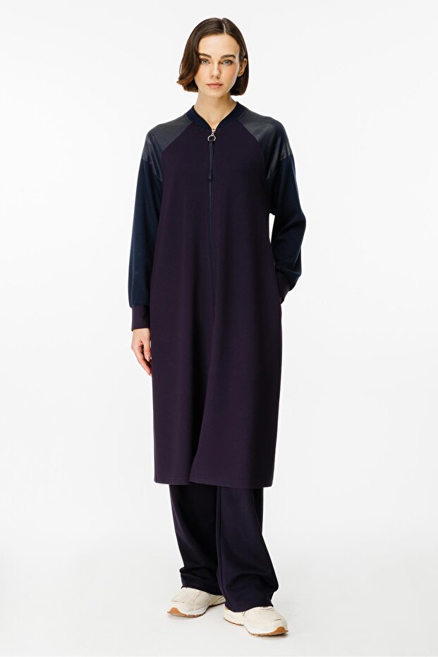 Mix Garni Detaylı Örme Kap Ferace-Laci - 2