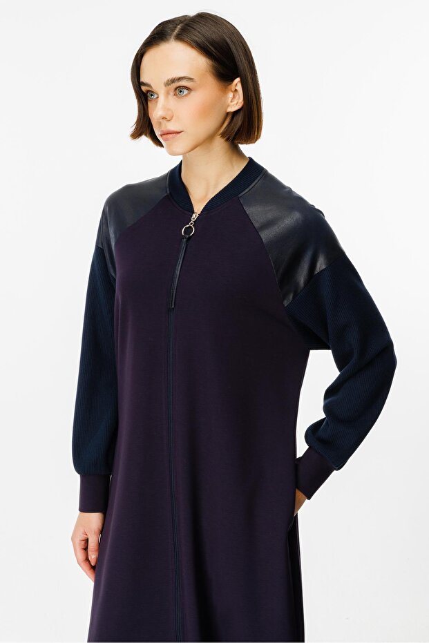 Mix Garni Detaylı Örme Kap Ferace-Laci - 6