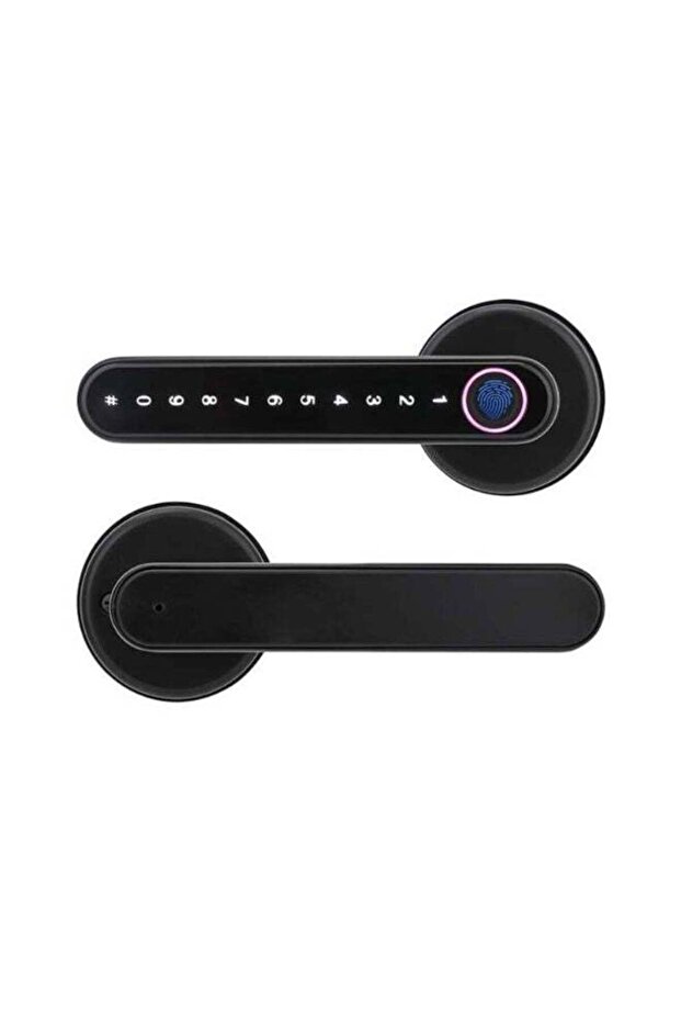 Smart Fingerprint Door Lock with Mobile App & Keypad, Tuya Compatible, Matt Black - 1