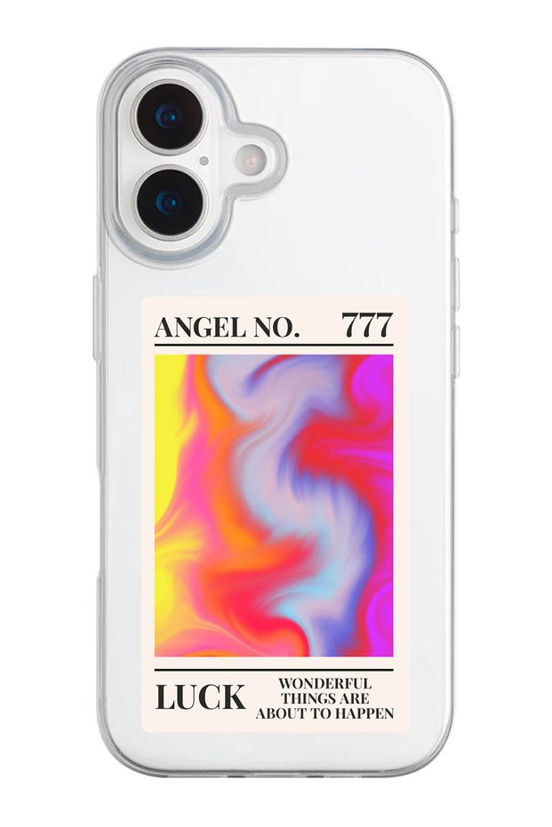 iPhone 17 Compatible 777 Manifest Luck Patterned Transparent Silicone Phone Case