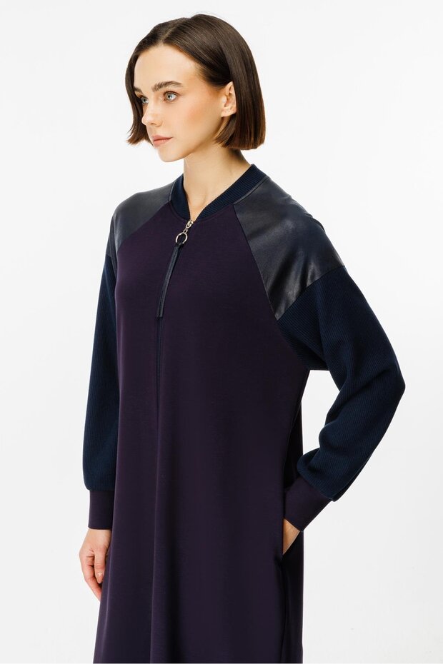 Mix Garni Detaylı Örme Kap Ferace-Laci - 7