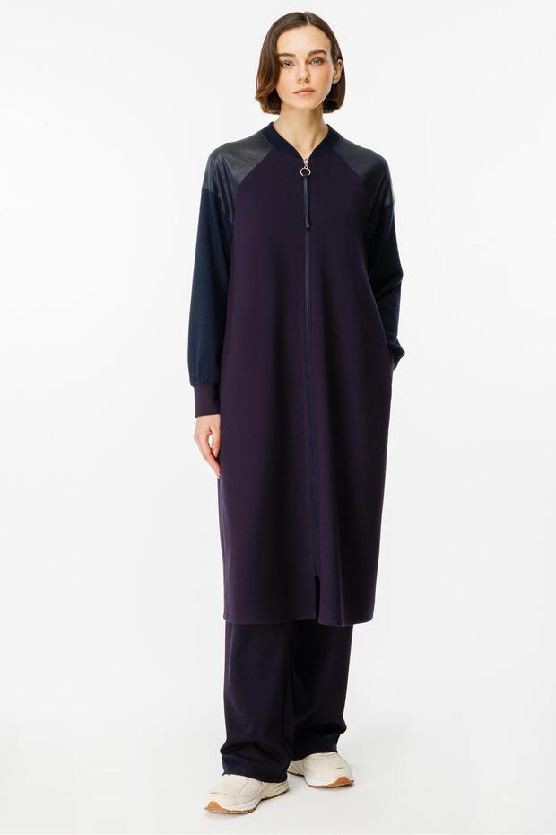 Mix Garni Detaylı Örme Kap Ferace-Laci - 1