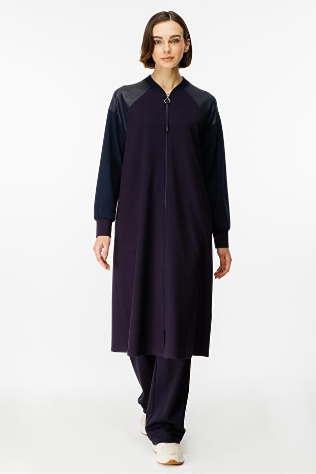 Mix Garni Detaylı Örme Kap Ferace-Laci - 3