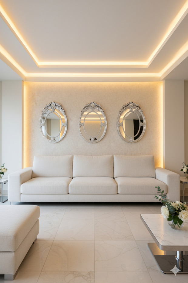 Elegant mirror set with a luxurious frame, adding a touch of sophistication to any space. 80 x 54 cm - 2