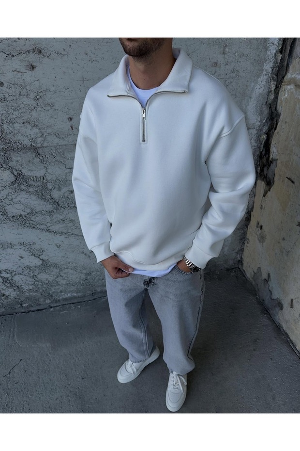 Winter Sweatshirt Wide Cut with Fleece Inside