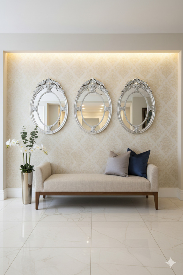 Elegant mirror set with a luxurious frame, adding a touch of sophistication to any space. 80 x 54 cm - 1
