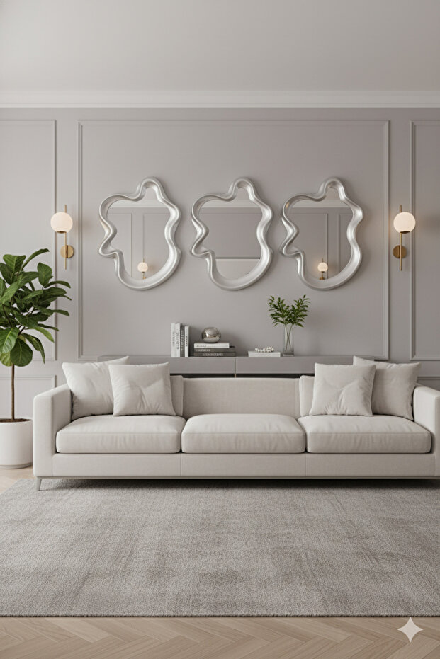 Elegant mirror set with a luxurious frame, adding a touch of sophistication to any space. 67 x 49 cm - 1