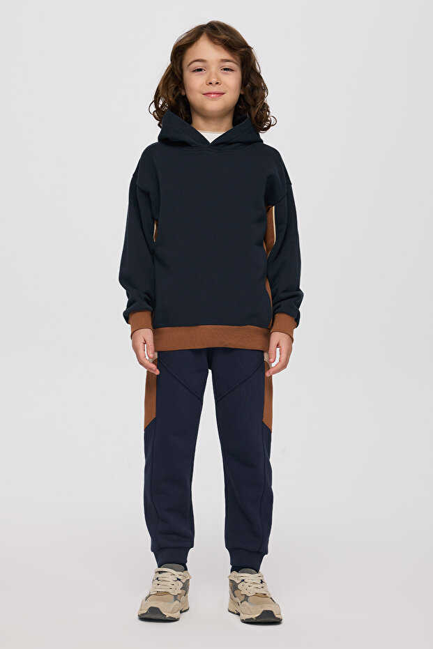 Boy's Hooded Navy Blue Sweatshirt