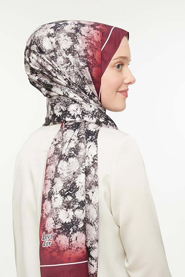 Bordo Twill Şal - 1