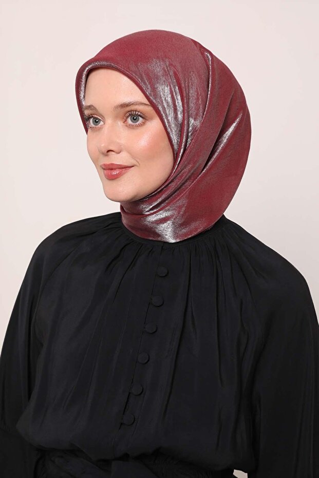 Fuşya Pırıltı Eşarp - 2