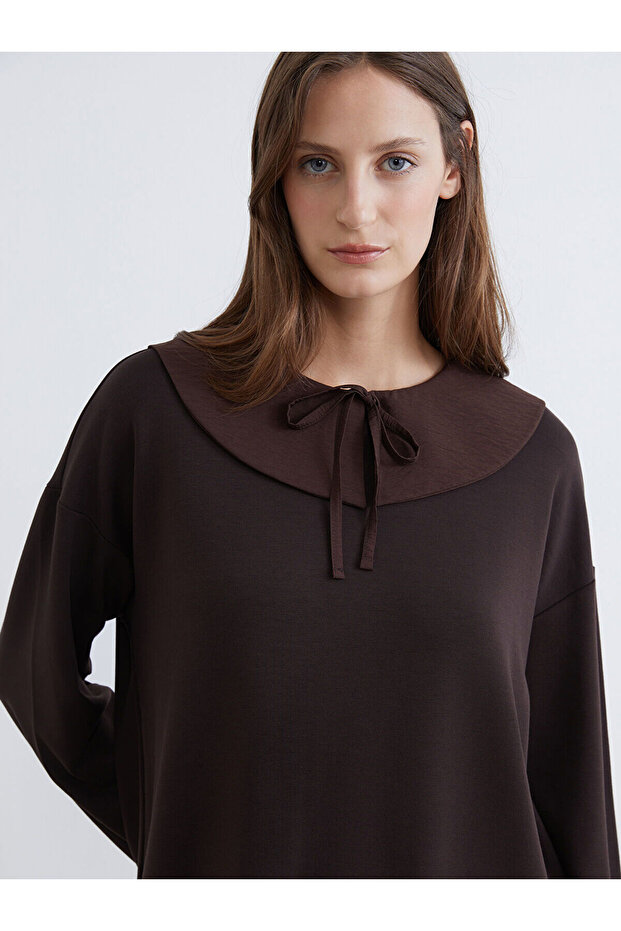 ياقة دائرية قصة فضفاضة سويت شيرت نسائي