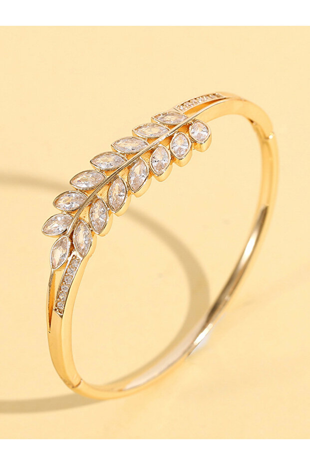 Leaf Embellished Bangle - 4