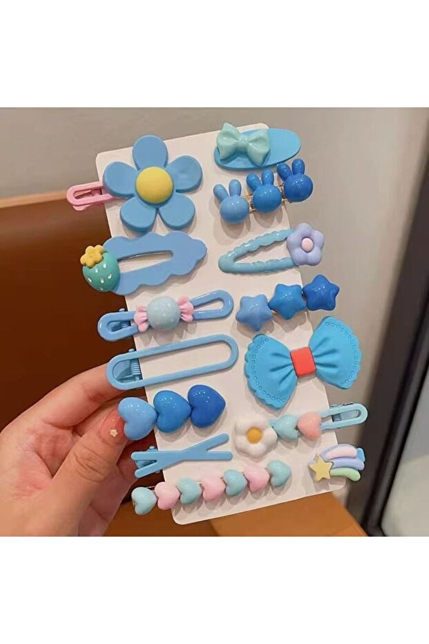 Child blue color 14 piece soft silicone buckle set