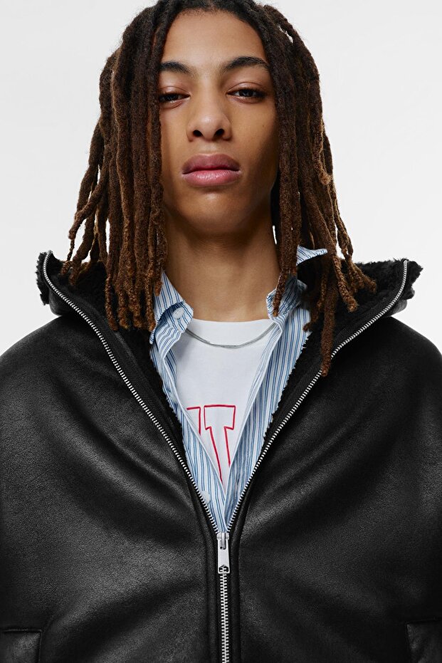 Suni yünlü suni deri ceket - 5