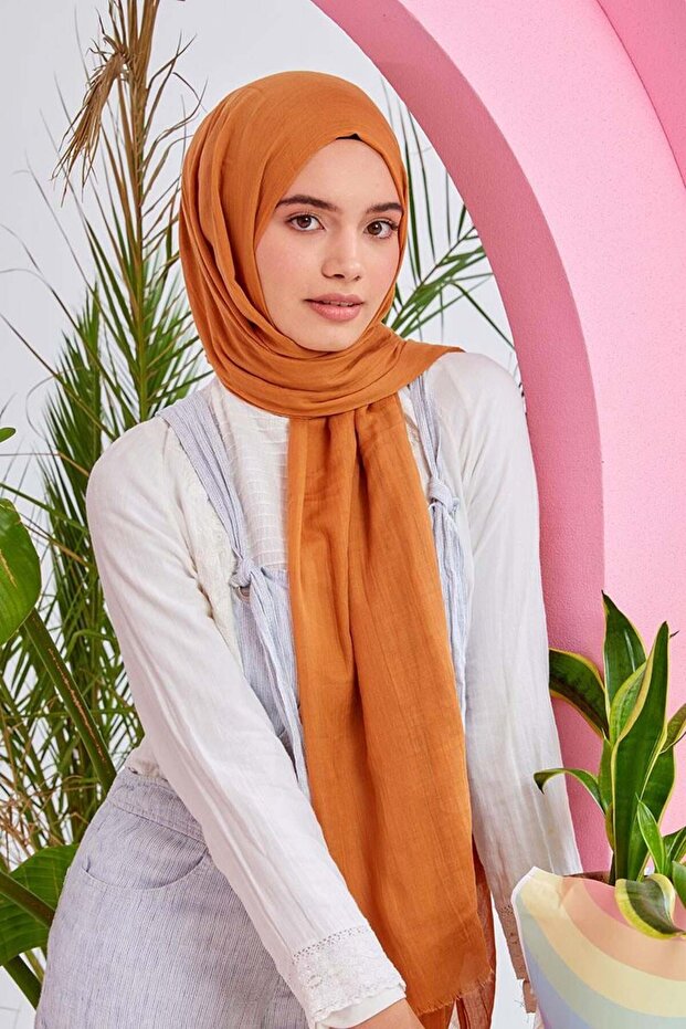 Camel Olay Pamuk Şal