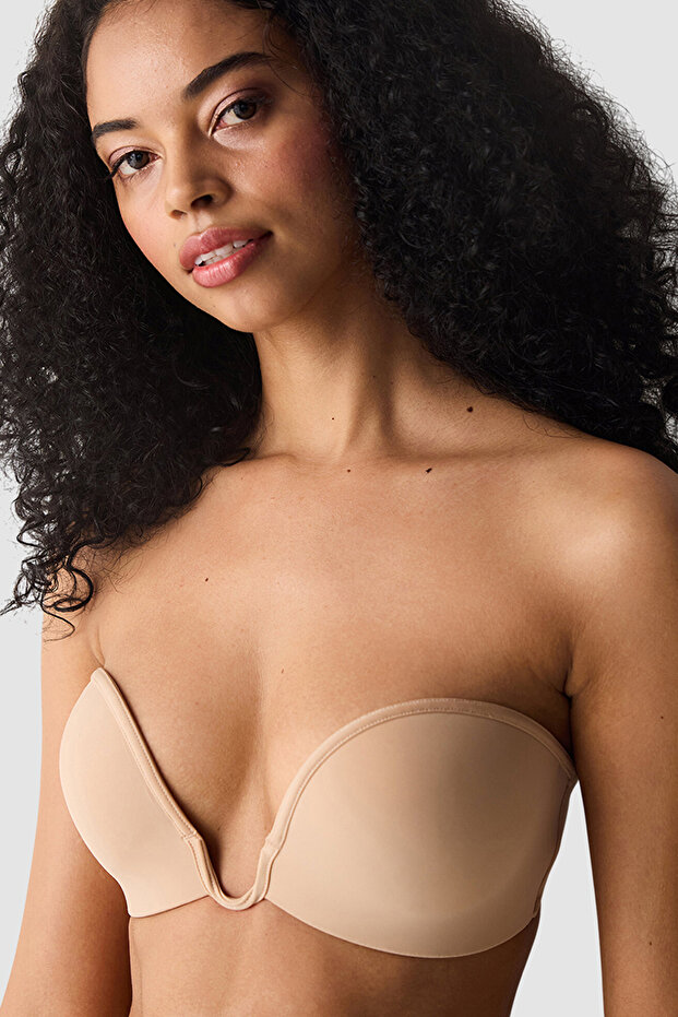 Push Up Deep Decolette Nude Bra - 2