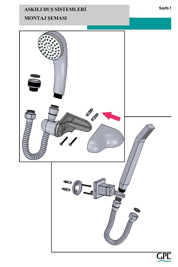Askılı duş seti GPD-DST51 - 3