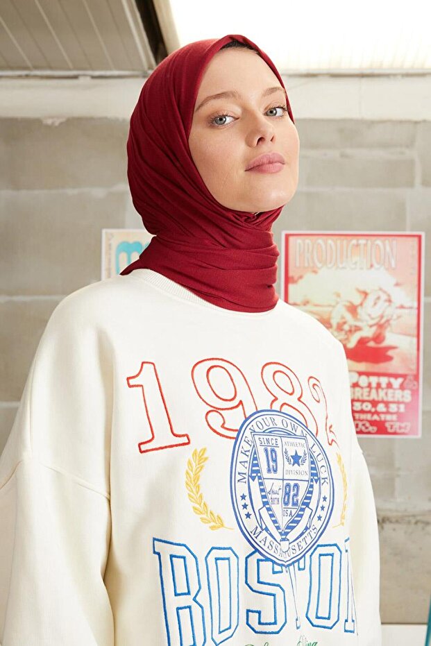 Bordo Five Penye Şal - 1