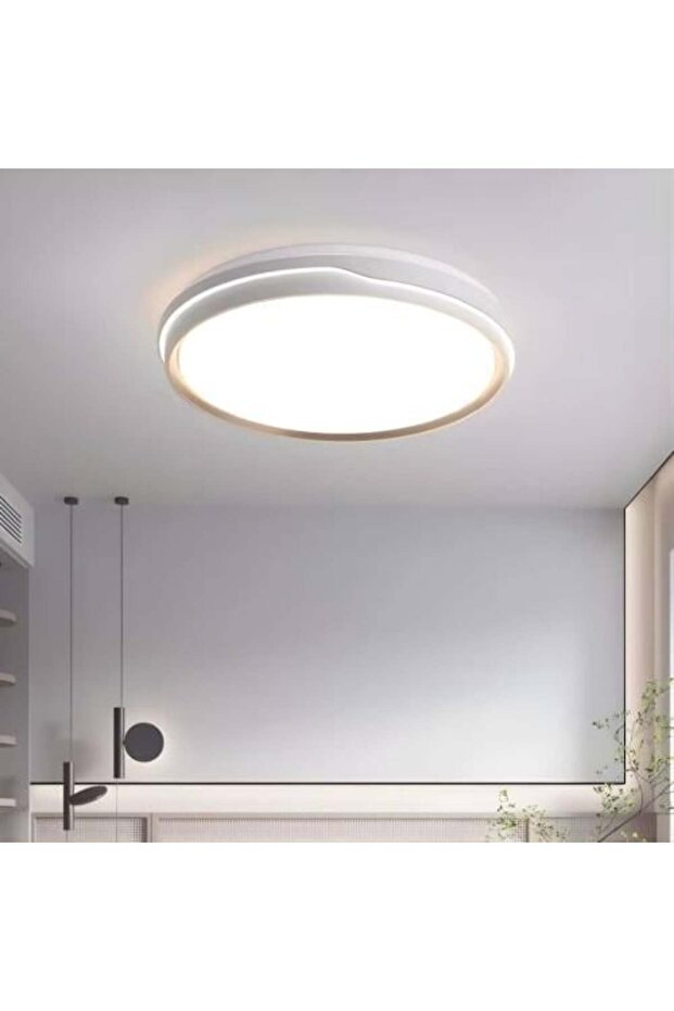 مصباح حائط دائري LED بإطار مضاء، 40 سم، 3 أوضاع إضاءة