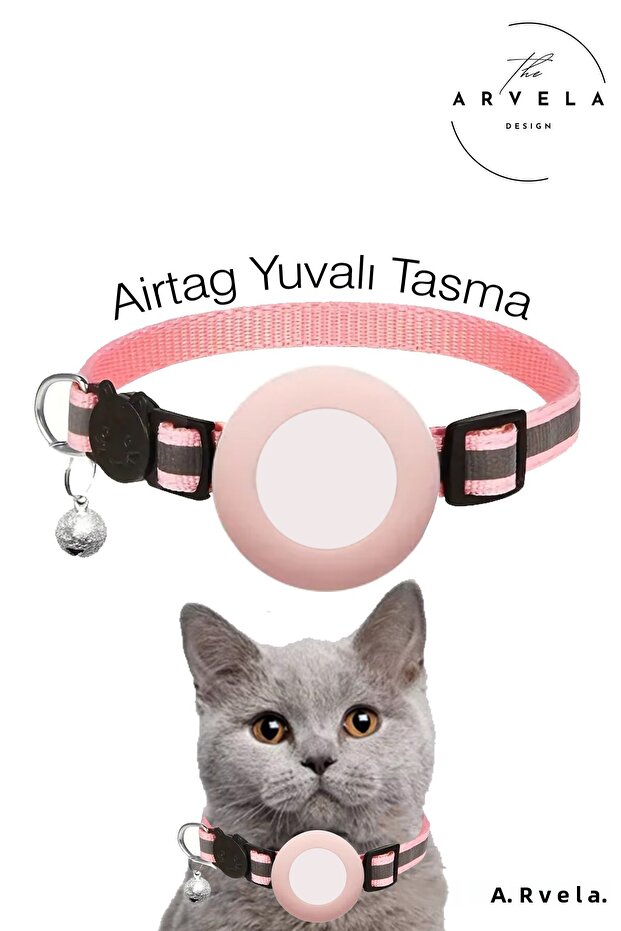 Cat Collar with Airtag Slot Adjustable Silicone Cat Neck Collar with Secure Buckle