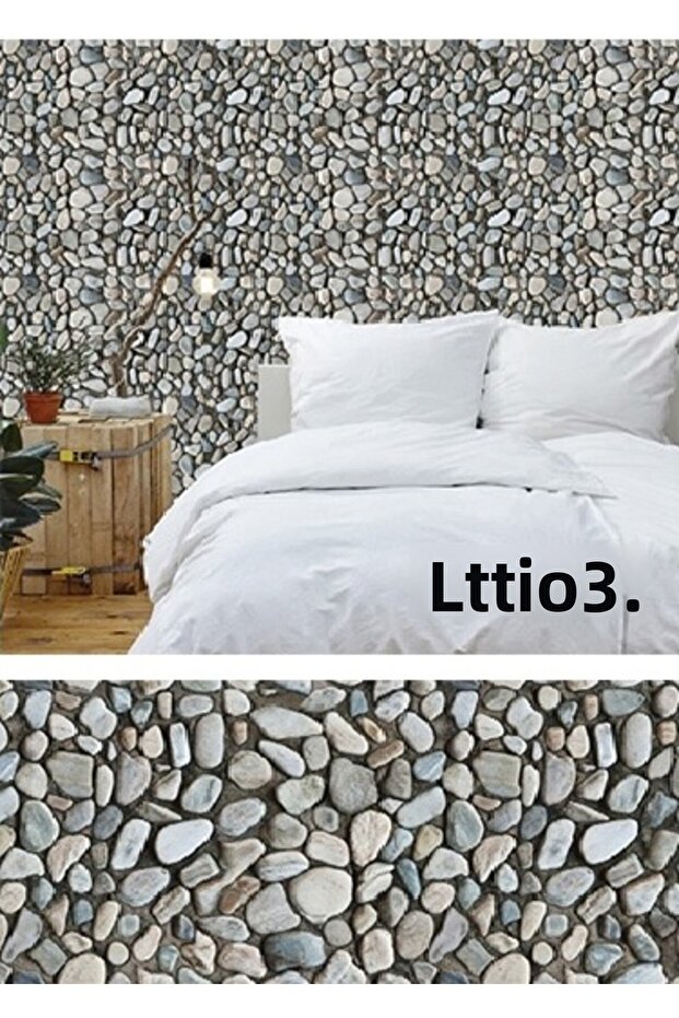 River World 3 Meter Patterned Pebble Stone Coating Paper - 3