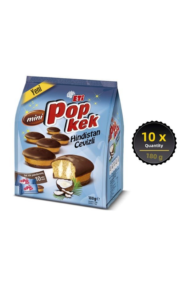 Popkek Mini Coconut Cake 180 g X 10 Pcs
