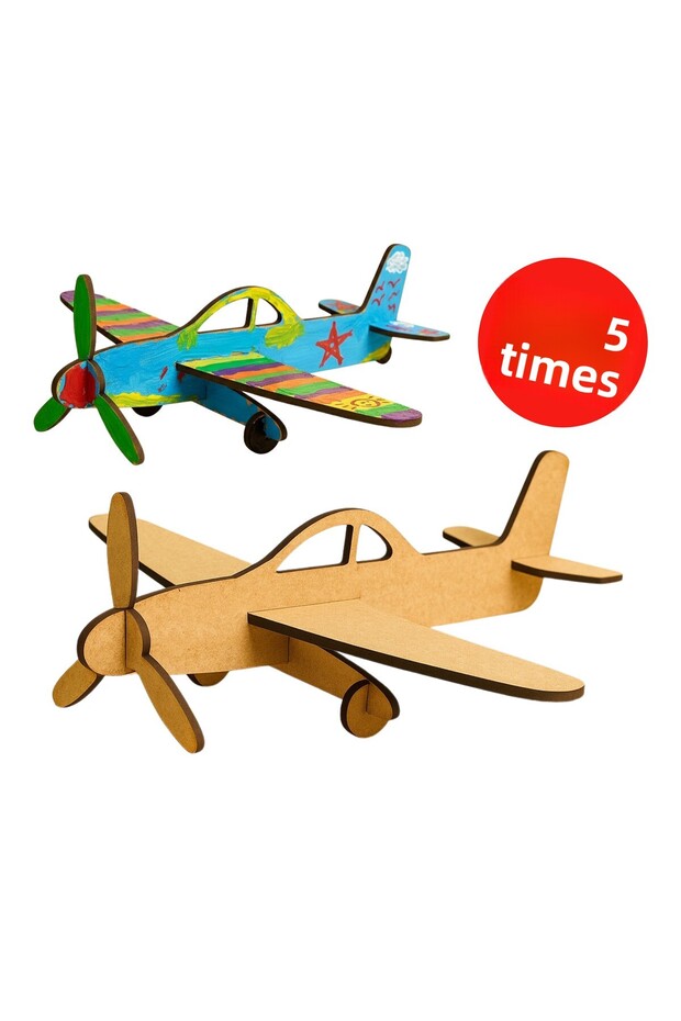 Model Airplane Design - Wooden Paintable Airplane Activity - Paintable Airplane - Set of 5