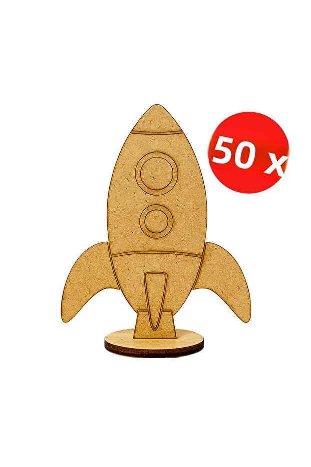 Wooden Rocket Painting - Paintable Rocket Wood - Design Rocket - 50 Pieces Unassembled Paintable Rocket