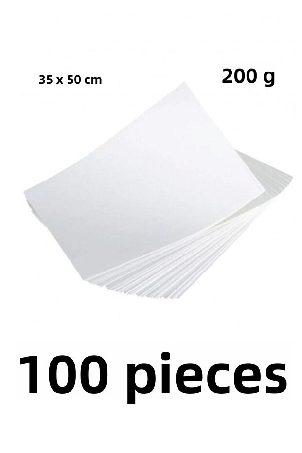 100 Pieces Karatis Art White Painting Paper 35 X 50 Cm 200 Gr
