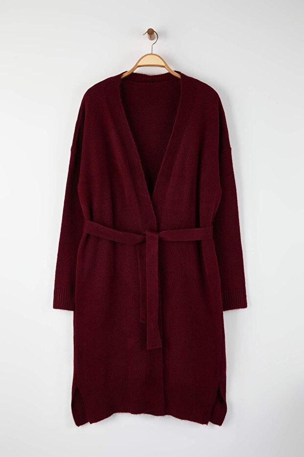 Mürdüm Oversize/Bol Kesim Triko Hırka TBBAW23AV00017 - 7