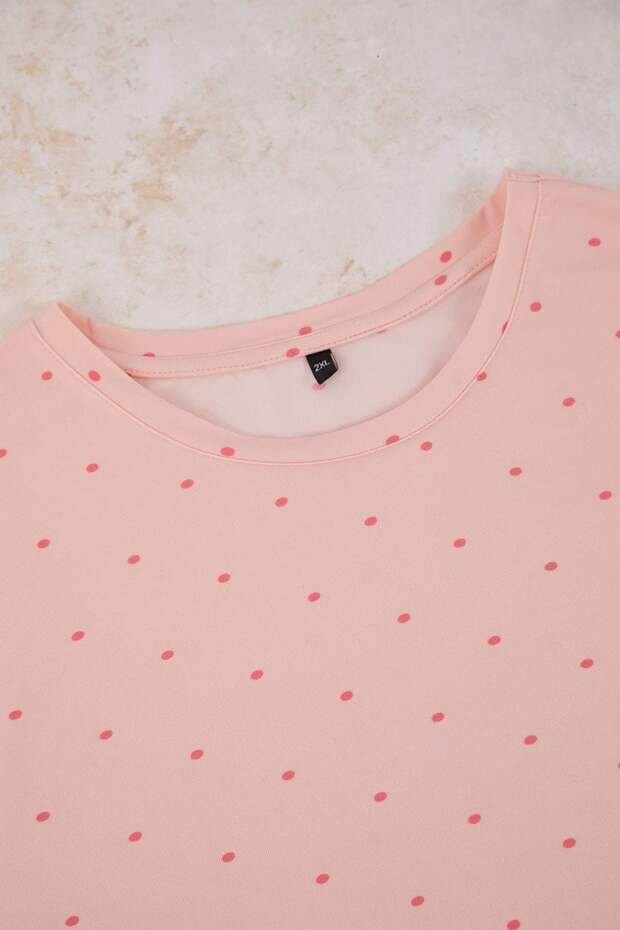 Somon Yumuşak Tuşe Örme Büyük Beden Pijama Takımı TBBAW26AI00047 - 4